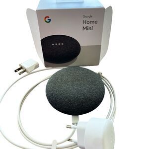 Google Nest Mini Gray Smart Speaker (European plug) with Adapter